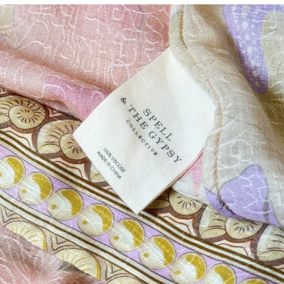 Spell And The Gypsy Madison Mermaid Maxi Robe Kimono Seashell Mermaid Motif S/M - Picture 13 of 15